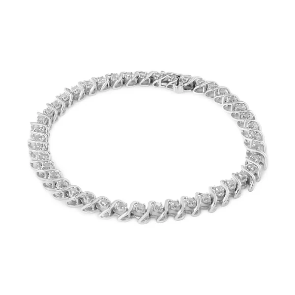 .925 Sterling Silver 1.0 Cttw Round Miracle-Set Diamond 7" Tennis Bracelet (I-J Color, I3 Clarity) - Image 3